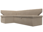 Диван кухонный угловой Омура левый угол, Бежевый, Велюр, 126104L