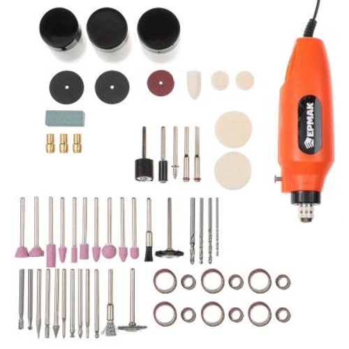 Гравер электрический мини ЕРМАК 12В, 160 предметов кейс