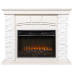 Портал Firelight Porto 25 камень белый, шпон беленый дуб