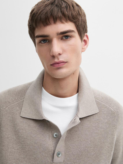 Massimo Dutti Вязаный свитер с воротником-поло, норка