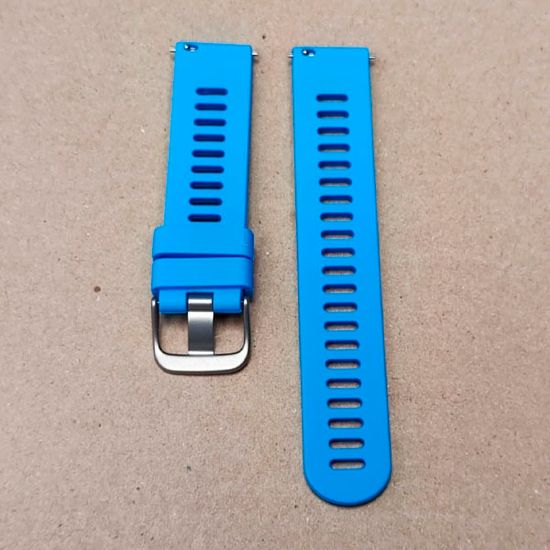 Ремешок 18 мм силиконовый для Garmin Venu 2S, Vivoactive 4S, Forerunner 255S, Forerunner 265S быстросъемный Quick Release (Голубой)