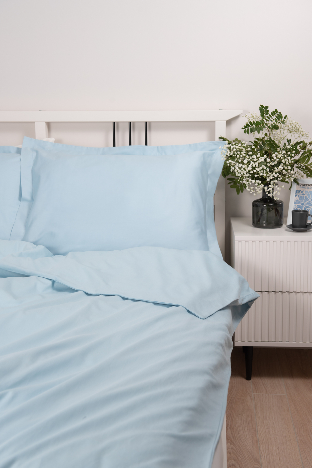 BLOOM Оксфорд Комплект постельного белья, сатин голубой