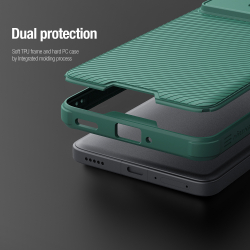 Чехол зеленого цвета (Dark Green) с защитной шторкой для камеры от Nillkin на Xiaomi Redmi K70 Ultra, серия CamShield Pro Case