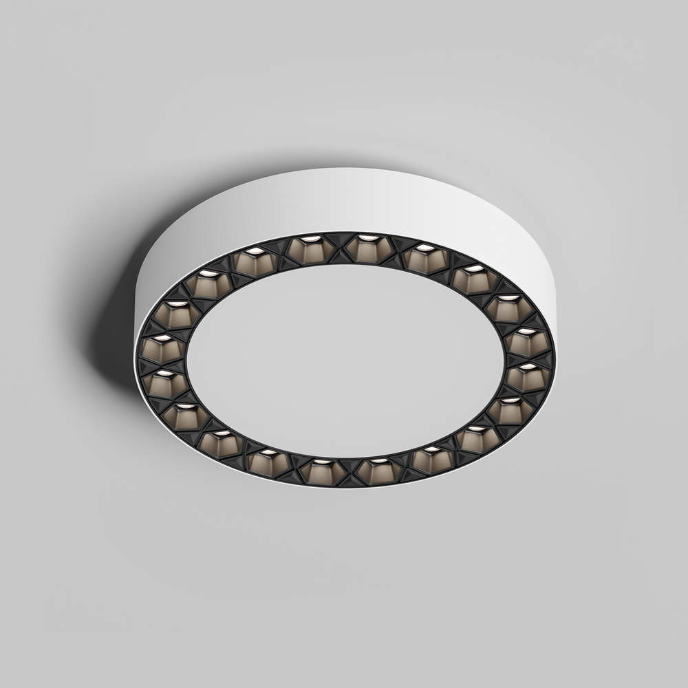 DK2840-WB Накладной светильник DUAL 12+12 Вт, LED 4000K, IP 20, d165mm, белый/черный, алюминий/акрил