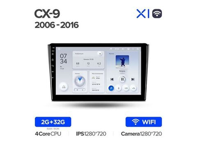 Магнитола Teyes X1 2-32 Wi-Fi Mazda CX-9 TB 2006 - 2016 9.0"