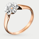 Помолвочное кольцо для женщин из розового золота 585 пробы с фианитом (арт. 33-059)