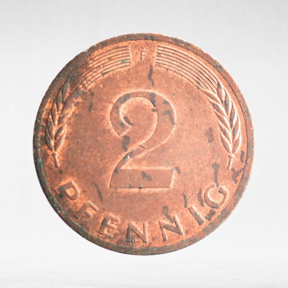 Germany, 2 Pfennigs, 1980, (Stuttgart Mint - "F"), VF