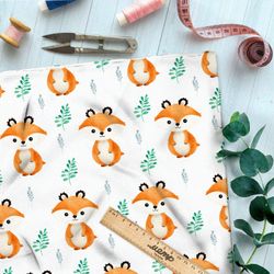 Ткань премиум шелк искусственный Армани лесные зверьки