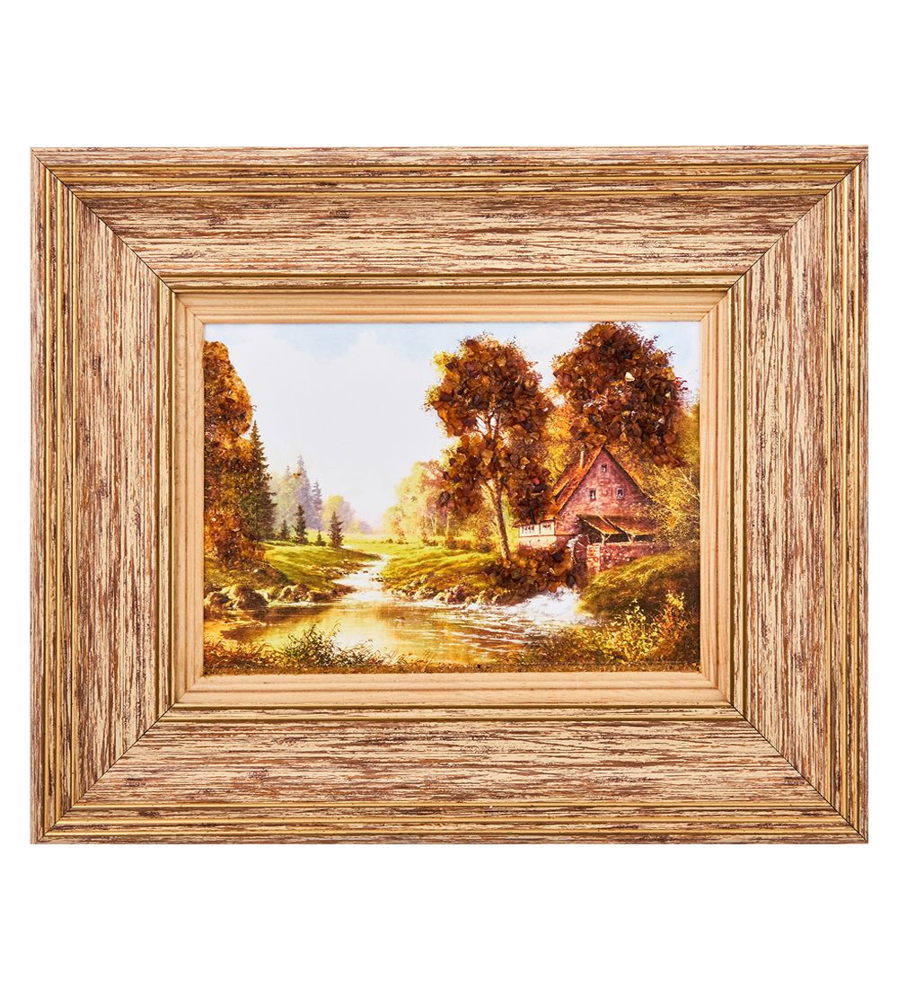 AMB-03/27 Картина «Красота природы» (с янтарной крошкой) L-32см