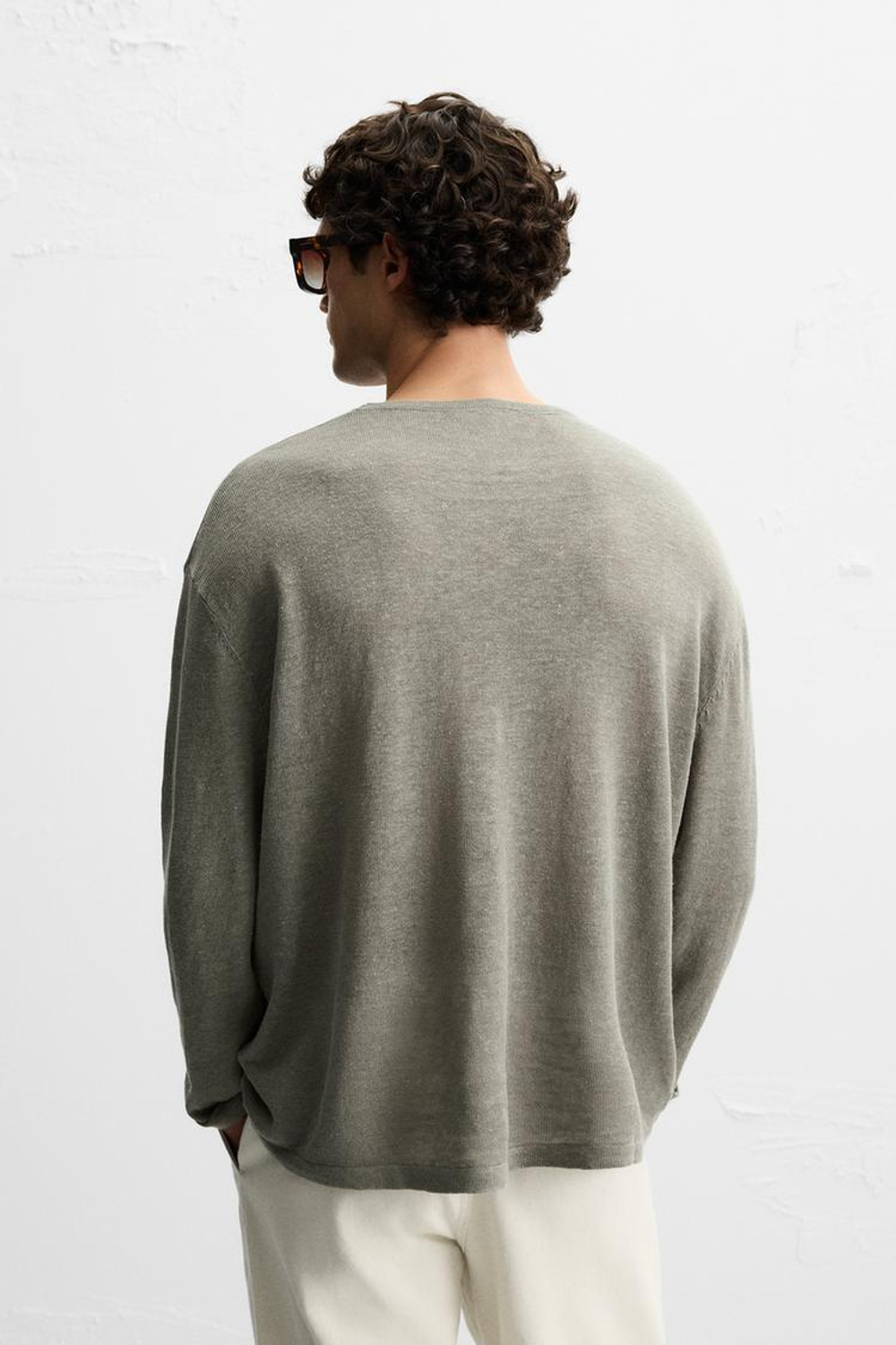 ZARA СВИТЕР ИЗ 100% ЛЬНА, РЫЖЕВАТО-КОРИЧНЕВЫЙ