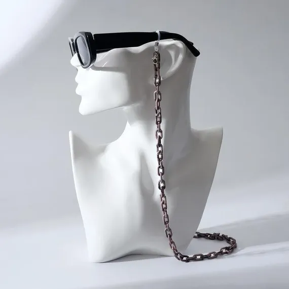 Цепочка для очков "Звенья" тени, цвет коричнево-бежевый, 70 см