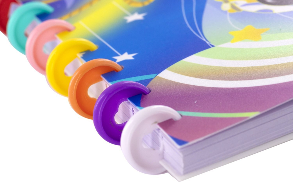 Блокнот А5, Yalong, цветные кольца, пластиковая обложка, клетка, 80 л., "Счастливые авокадо", ассорти