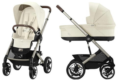 Коляска Cybex Talos S Lux TPE complete 2 в 1 Seashell Beige с дождевиками