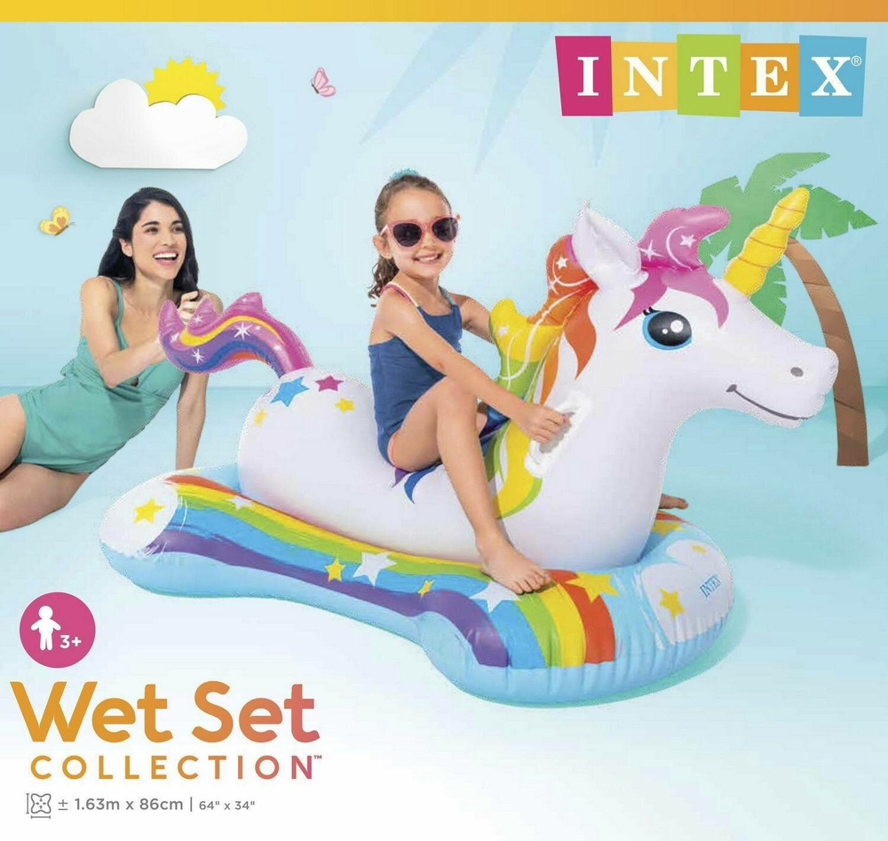 Надувной матрас-наездник Intex 57552 "Единорог", 163х86см