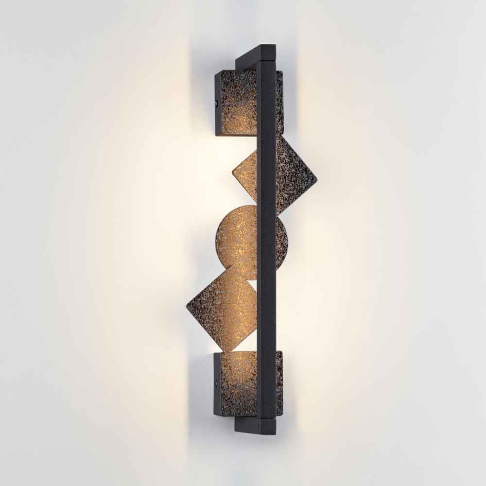 6692/7WL HIGHTECH ODL_EX24 057 Настенный светильник черный/фактура crack ice/металл/акрил поворотный на 360° IP20 LED 8W 184Лм 3000K GEOS