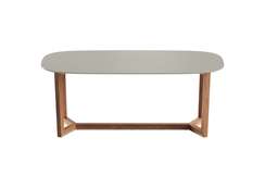 Стол обеденный Cross 2 200*95 см (серо-бежевый, бук)