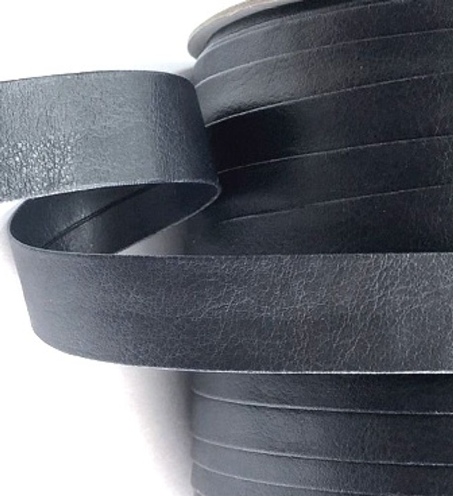 Косая бейка кож.зам, ш. 1,5 см, чёрный