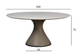 Стол обеденный Garda Decorенный Garda Decor, мрамор Волакас (Volakas), экокожа бежевая d160*75 см