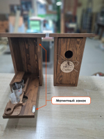 Скворечник-бар деревянный, выдвижная шотница со стопками