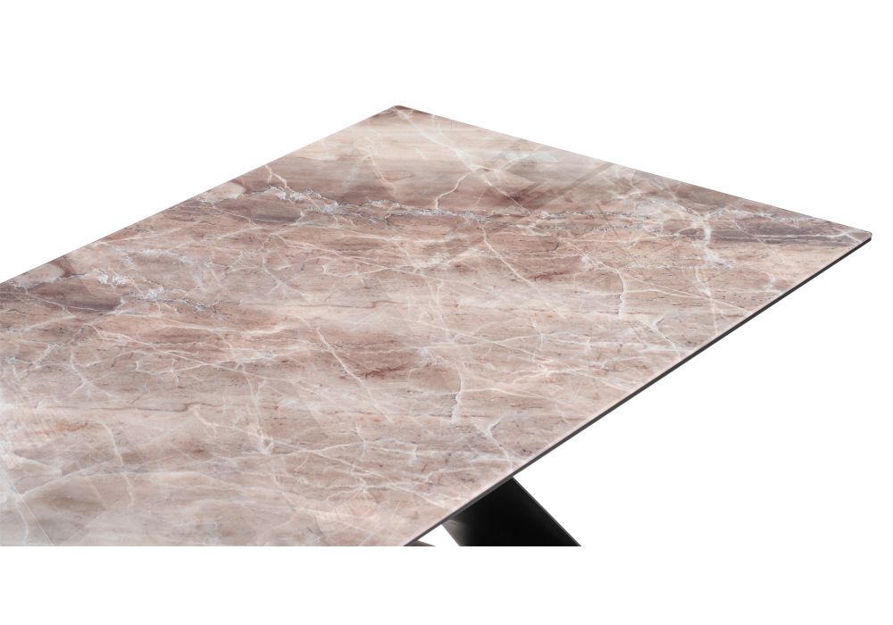 Стеклянный стол Ноттингем 180х90х74 карелия / черный