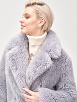 Шуба женская чебурашка тедди полупальто, SilverFox (арт. S1229rm018bz)