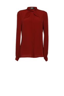 Блуза бордовая с воротником «стойка» 34-18FW