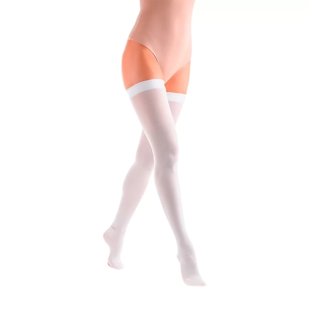 Чулки антиэмболические "Элеганс" с резинкой на силиконовой основе, 1 класс компрессии (18-22 мм рт.ст.), цвет белый, типоразмеры: S