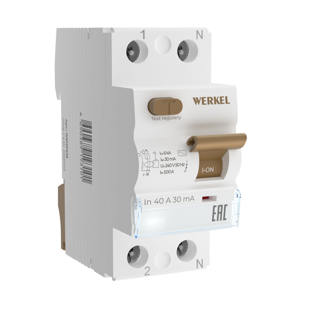 W912P406 / Устройство защитного отключения 1P+N 40 A 30 mА  АС  6 kА