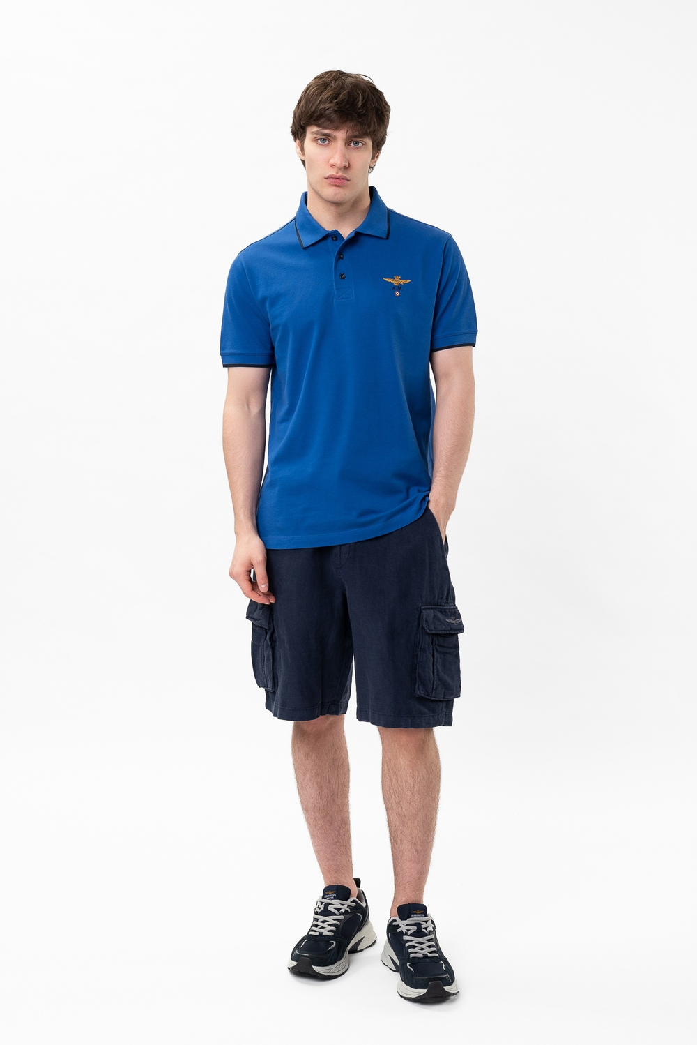 Шорты карго муж. AERONAUTICA 254 синие