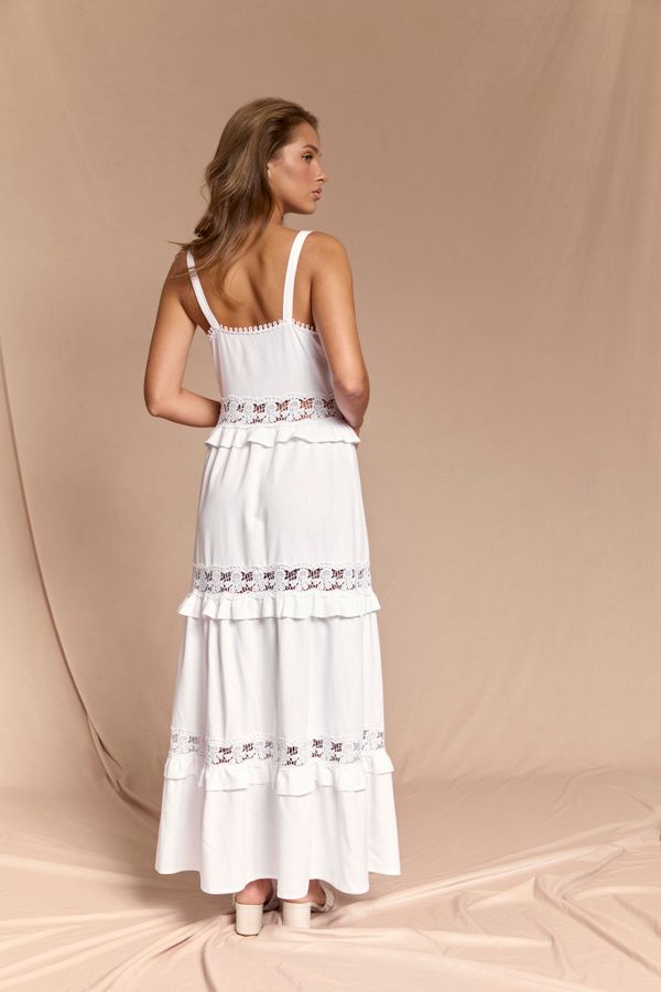 Сарафан длинный из льна “Sofye” белый