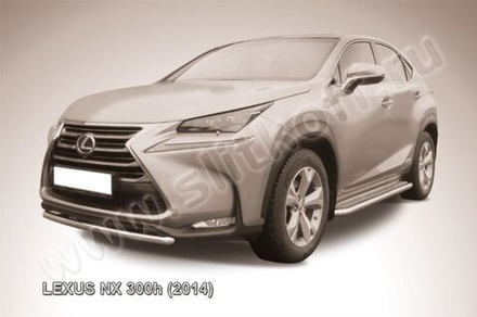 Защита переднего бампера (нержавейка) Lexus NX-300h (2014-2021) d57 короткая