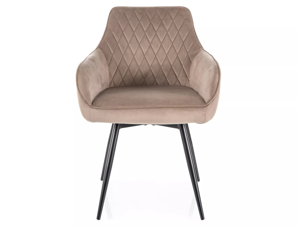 Стул SIGNAL MARLO Velvet Bluvel 40 темно-бежевый/черный, поворотный