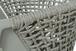 "Амстердам" стул плетеный из роупа, каркас алюминий, роуп серый круглый