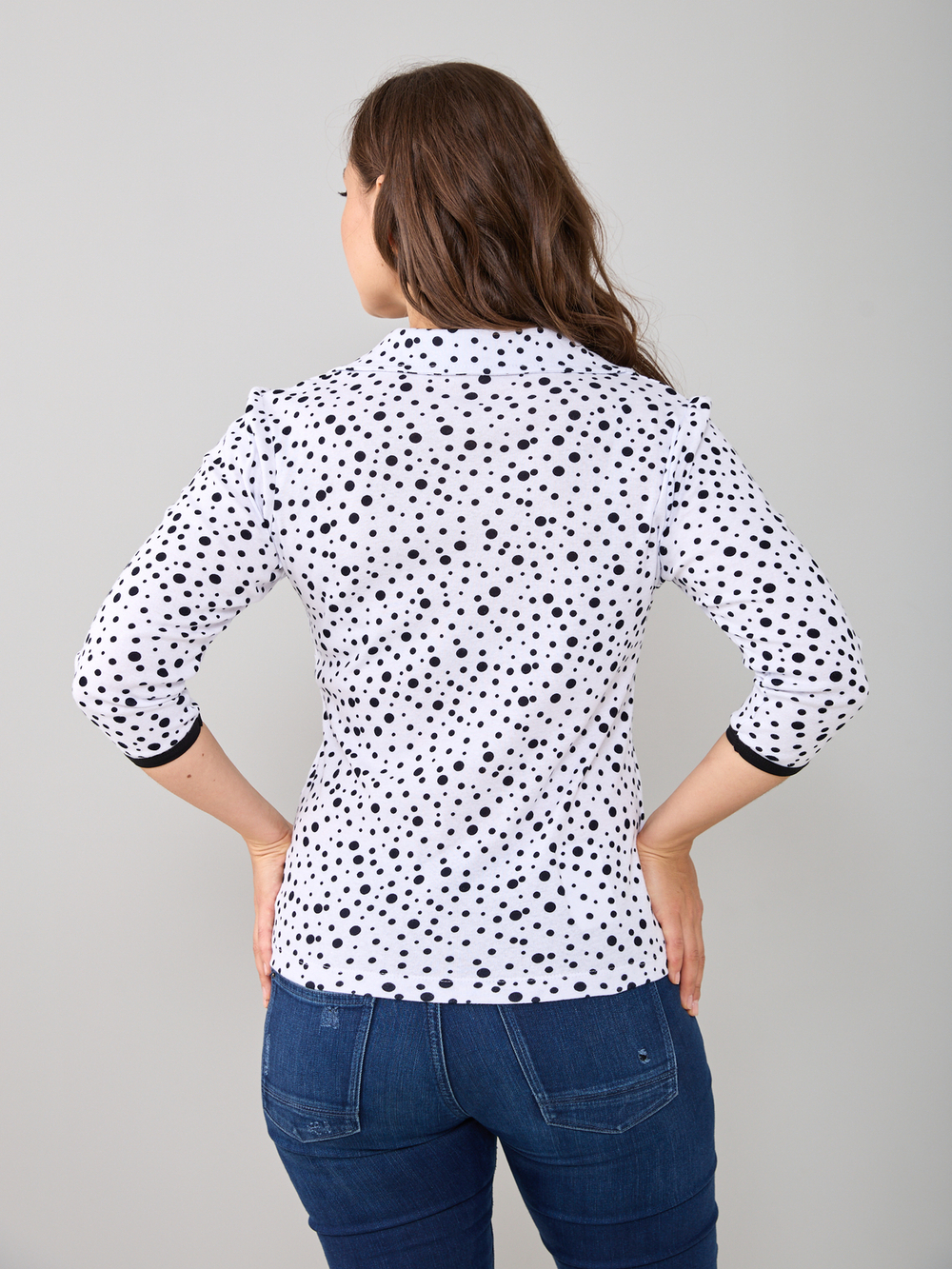 Блузка БЛ-015/белыйгорох