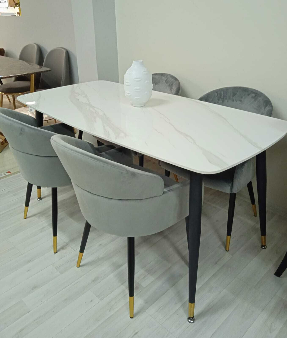 Стол обеденный Ist Casa Рио, 120х80х75 см, белый мрамор