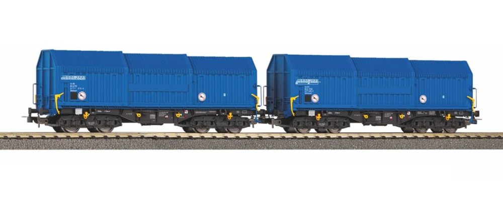 Набор из 2-х грузовых вагонов с телескопической крышей SNCB, эпоха IV