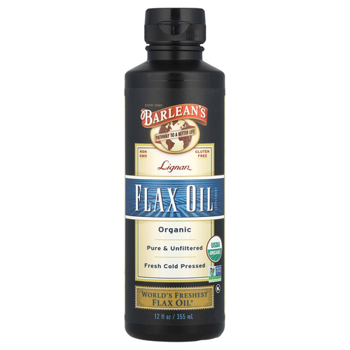 Barlean's, Органическое льняное масло с лигнанами, 12 жидких унций (355 мл)