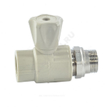 Кран шаровой PP-R серый Дн 25х3/4" НР прямой для радиатора VALFEX 10149025Г