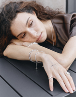 браслет с серебряными шариками 4 мм