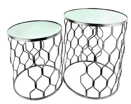 Столики "Соты" s/2 (серебро) комплект