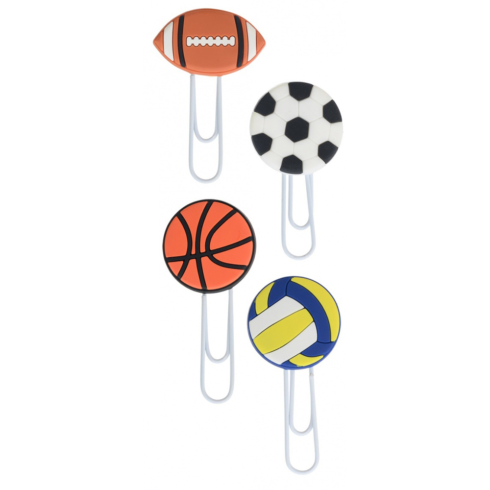 Закладки-скрепки Basir, серия "Спорт", 4 цвета ассорти