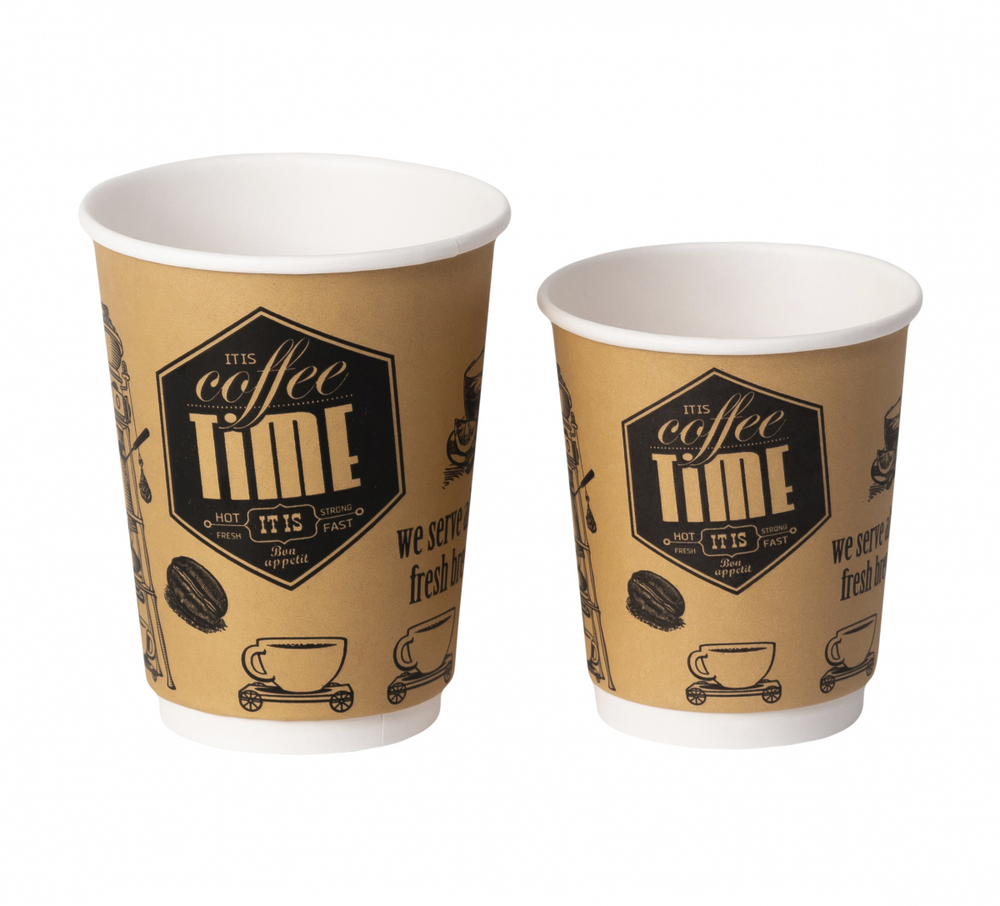 Стакан ГН 250 мл (d-80 мм) бумажный, 2-х сл. "Cafe time" (30/600 шт.) ViRiDo