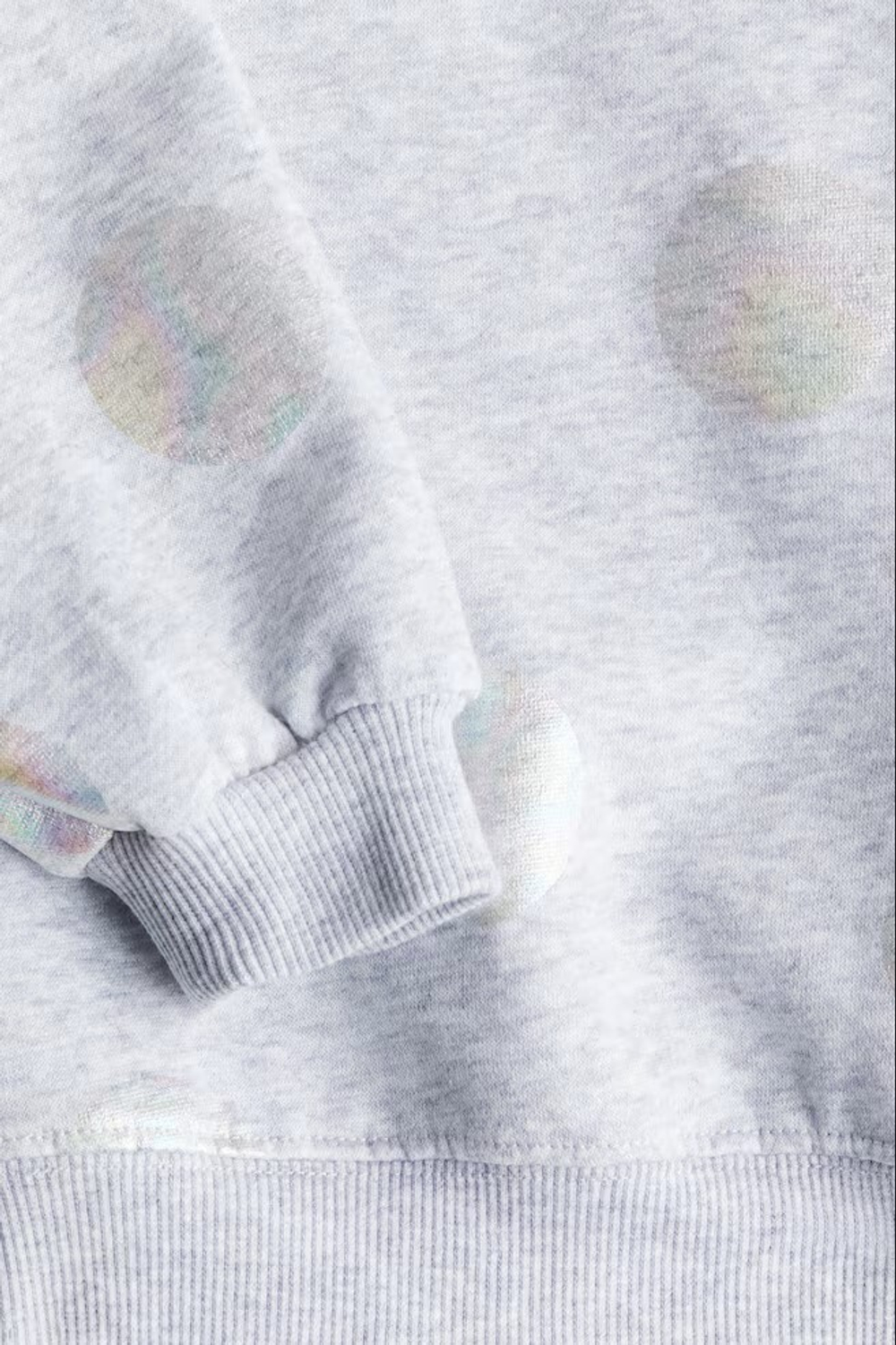 H&M Толстовка с круглым вырезом и контрастными деталями, светло-серый