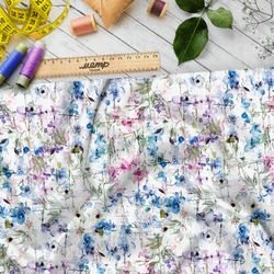 Ткань поплин клод моне «танец цветов»