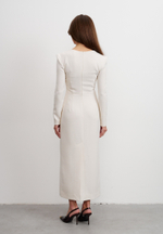 Платье-футляр, молочное