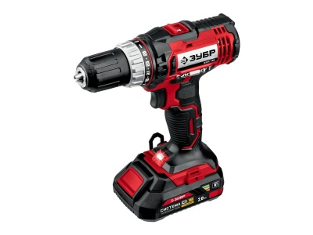 Дрель-шуруповерт аккумуляторная ЗУБР 18В 2 АКБ (2Ач) в кейсе