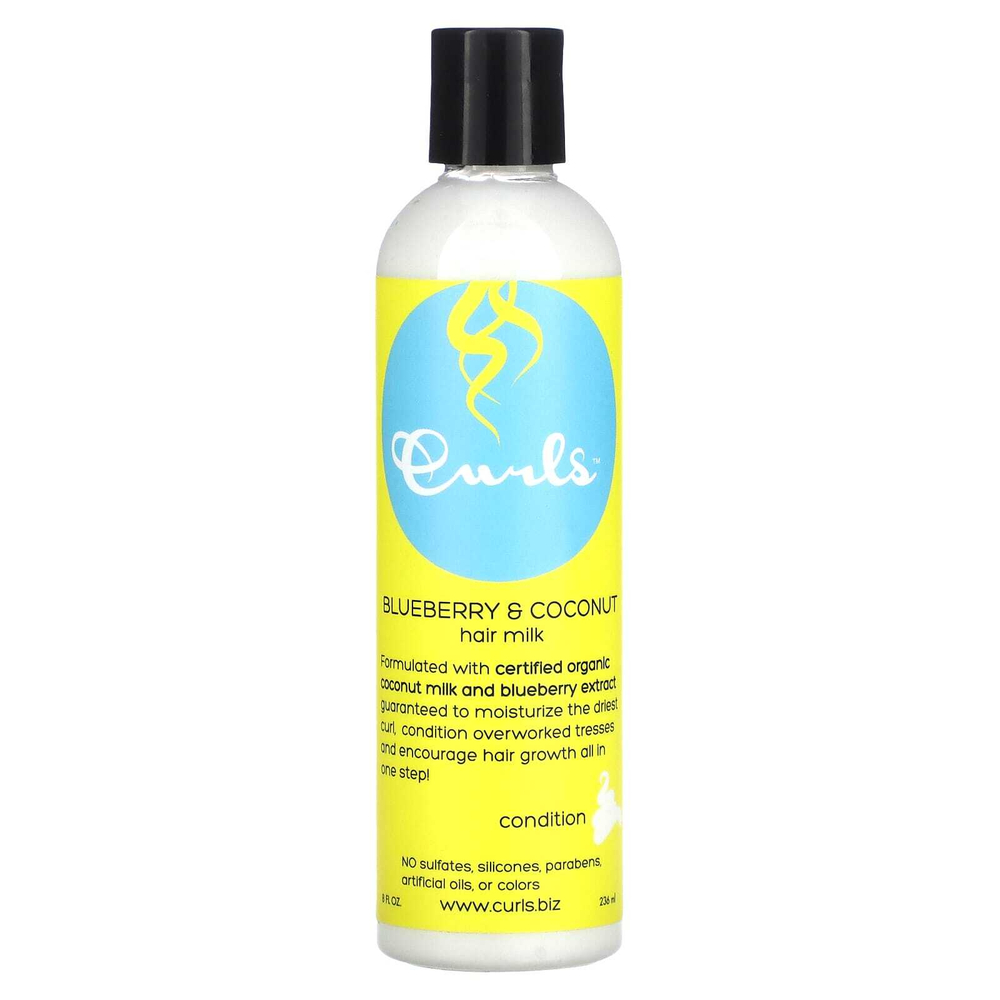 Curls, Молочко для волос с голубикой и кокосом, 236 мл (8 жидк. унц.)