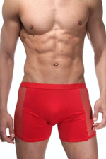 Мужские трусы-боксеры с сетчатыми вставками по бокам (Размер: L-XL) (Цвет: красный)