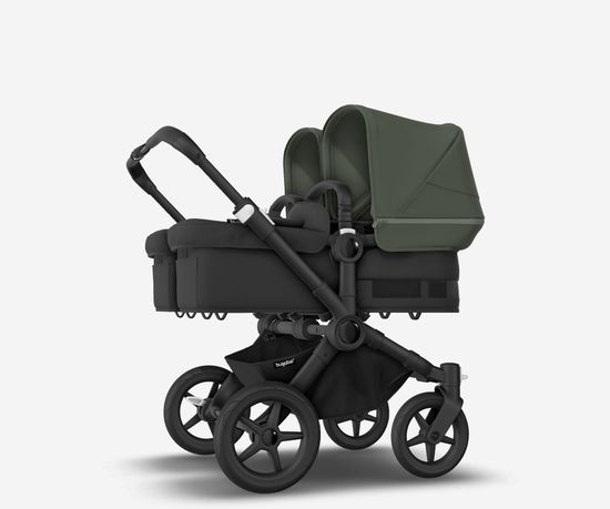 Коляска для двойни 2 в 1 Bugaboo Donkey 5 Twin Forest green/Midnight black/Black
