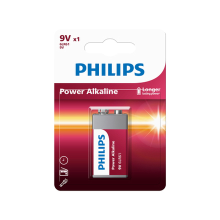 Батарейка Philips 6LR61P1B/51 крона алкалиновая 9V 1 шт. 6LR61/9V-1BL Power